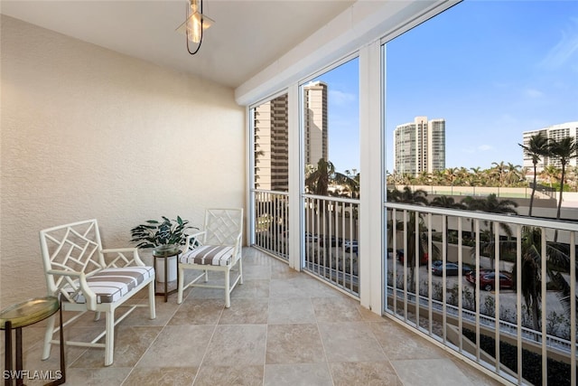 balcony with a city view