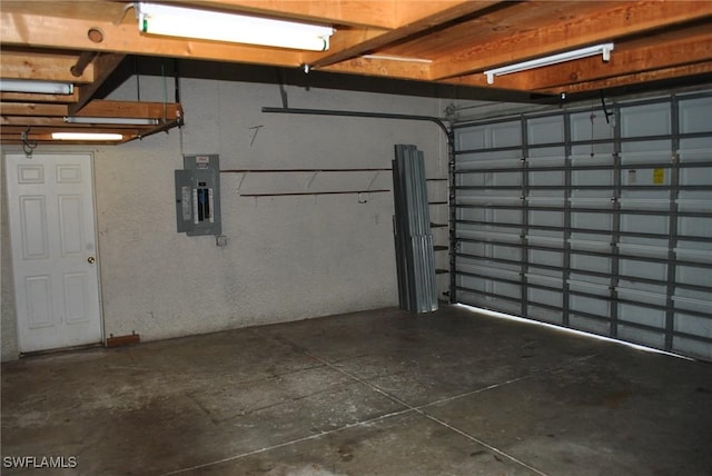 garage with electric panel