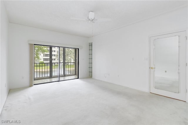 unfurnished room featuring carpet and a ceiling fan