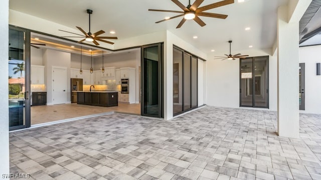 view of patio with sink