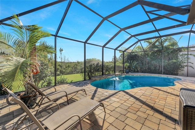 pool featuring a patio and a lanai