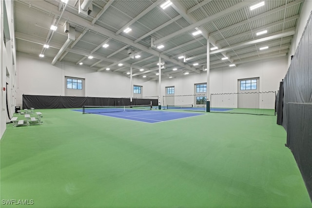 view of tennis court with basketball court