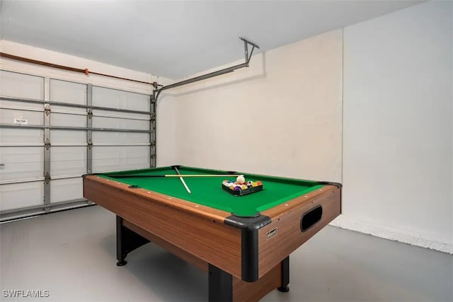 game room featuring concrete flooring