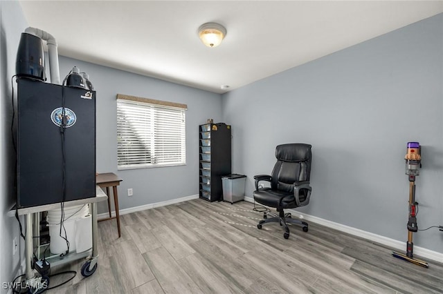 sitting room with light wood-type flooring