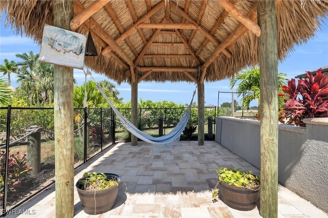 view of patio with a gazebo