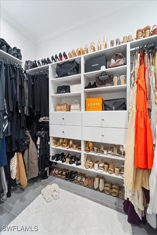 view of walk in closet