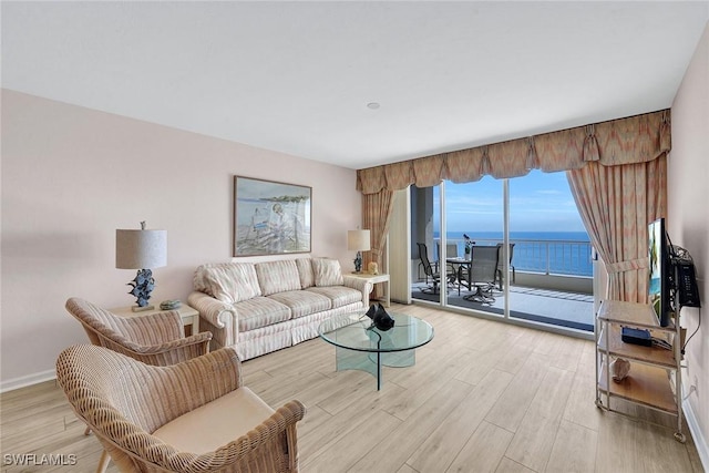 990 Cape Marco Dr Unit 1102, Marco Island, FL 34145 - living room featuring light wood finished floors and baseboards