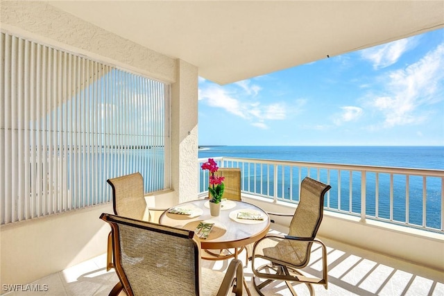 balcony with a water view