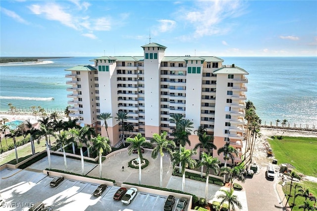 view of property with a water view