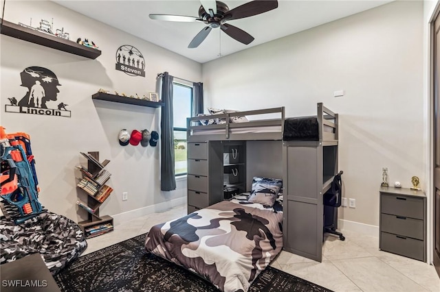 bedroom with ceiling fan