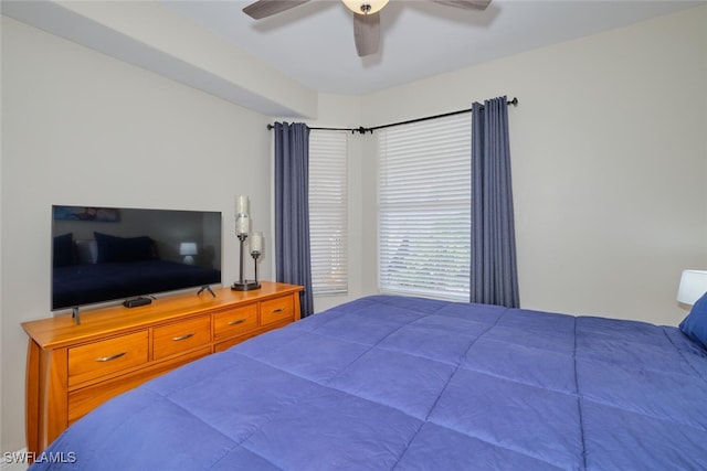 bedroom featuring ceiling fan