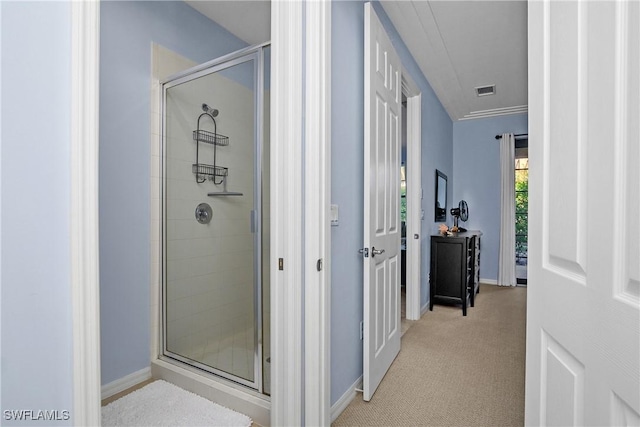 bathroom featuring walk in shower