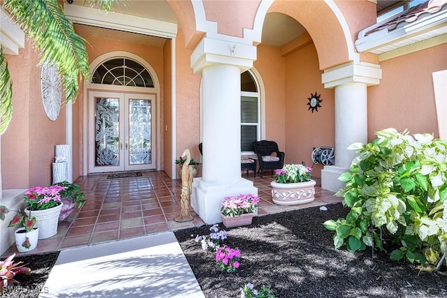 doorway to property with french doors