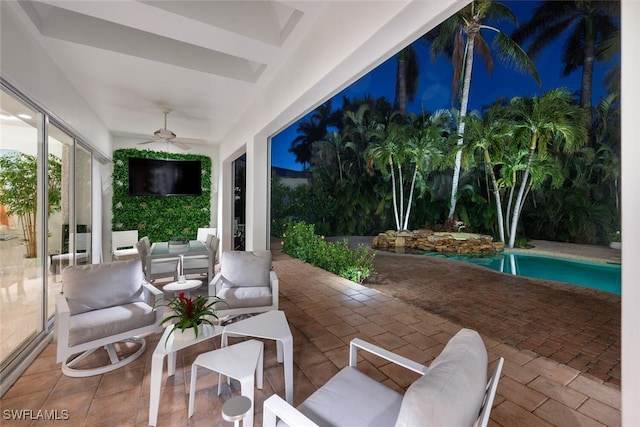 view of patio / terrace featuring outdoor lounge area and ceiling fan