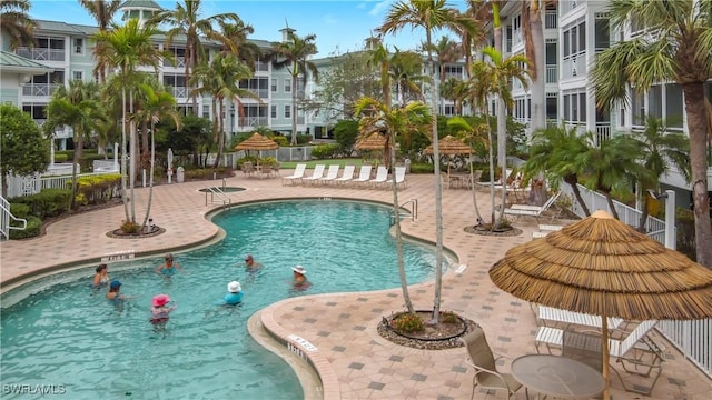 view of pool with a patio