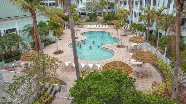 view of pool with a patio