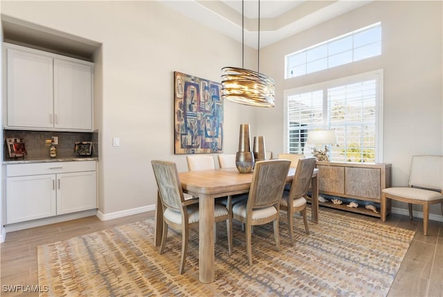 dining area featuring light hardwood / wood-style flooring