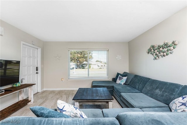 living room featuring light hardwood / wood-style floors