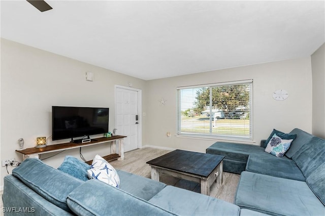 living room featuring light hardwood / wood-style floors