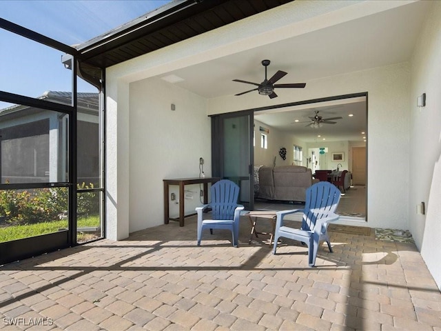 view of patio / terrace with ceiling fan