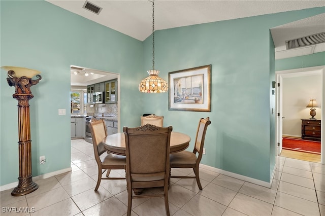 view of tiled dining space