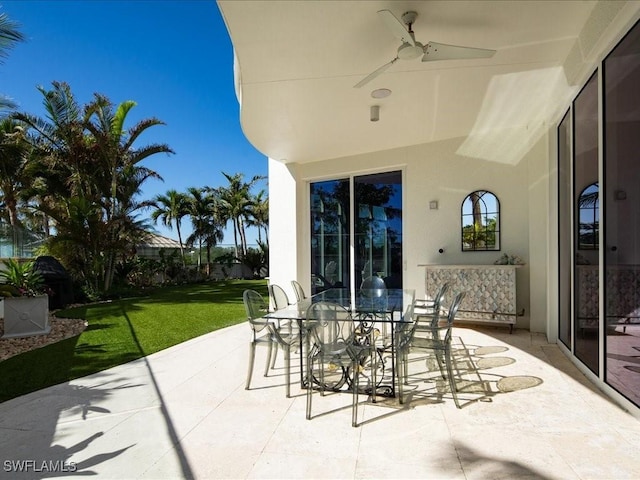 view of patio / terrace with ceiling fan