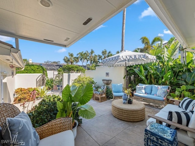 view of patio / terrace featuring outdoor lounge area