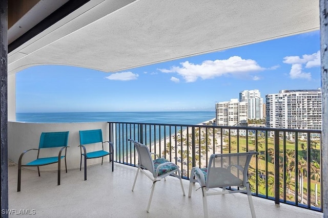 balcony with a water view