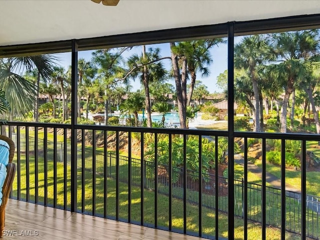 unfurnished sunroom with a healthy amount of sunlight