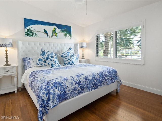 bedroom featuring dark hardwood / wood-style floors