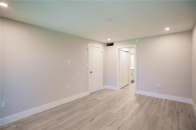 empty room featuring light hardwood / wood-style flooring