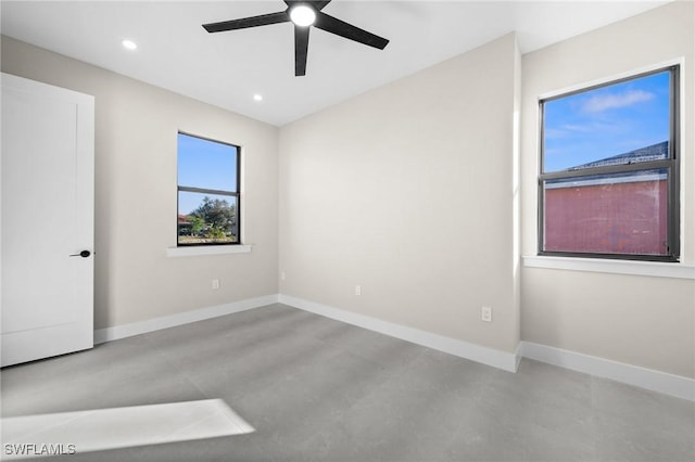 empty room with ceiling fan