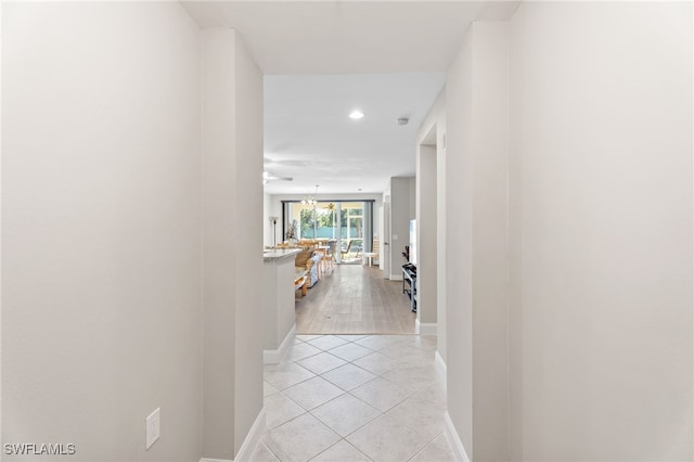 hallway featuring light hardwood / wood-style floors