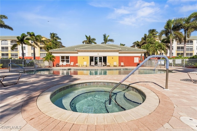 11021 Gulf Reflections Dr Unit 103, Fort Myers, FL 33908 - pool with a patio, fence, and a hot tub