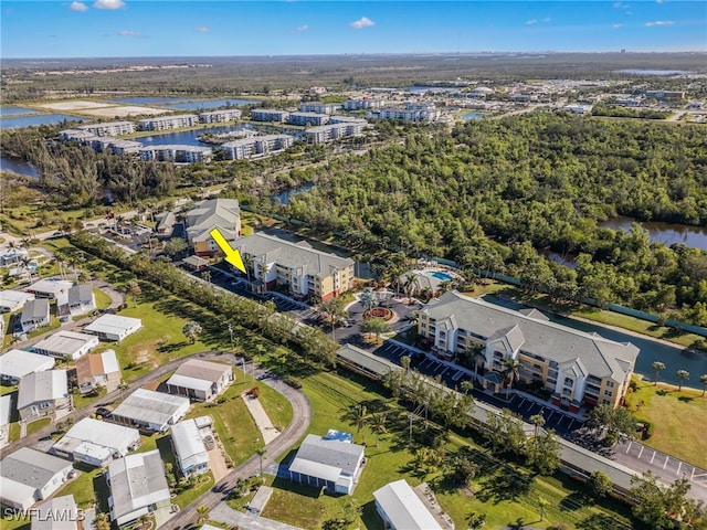 11021 Gulf Reflections Dr Unit 103, Fort Myers, FL 33908 - birds eye view of property featuring a water view and a residential view