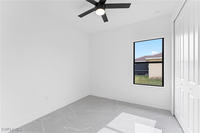 empty room with ceiling fan