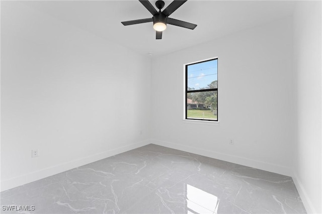 unfurnished room featuring ceiling fan