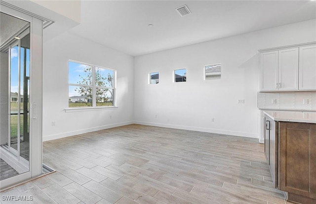 view of unfurnished dining area