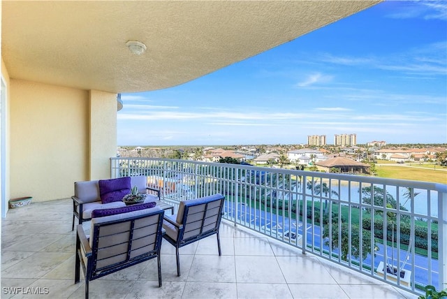 balcony featuring an outdoor living space