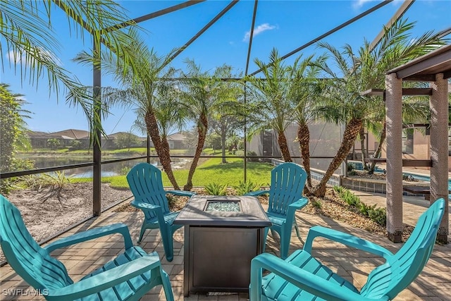 8464 Palacio Ter W, Naples, FL 34114 - sunroom with a water view