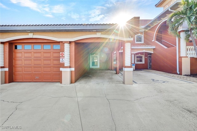 view of front facade with a garage