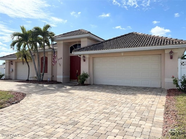 view of front of house with a garage