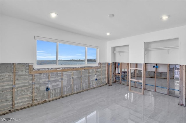 kitchen with tile walls