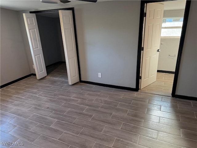 spare room featuring ceiling fan