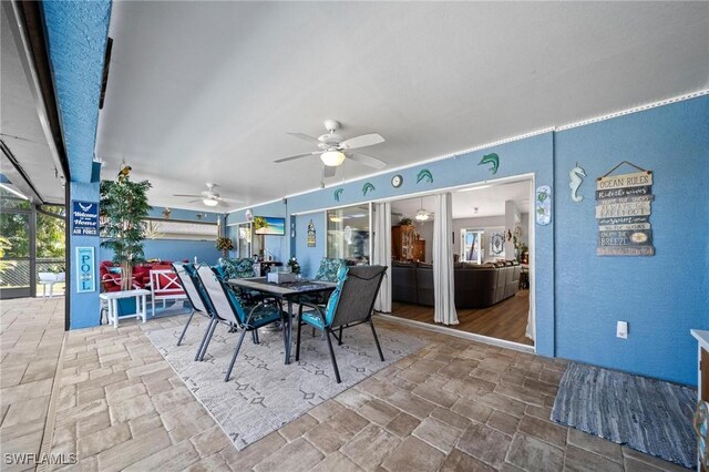 view of patio / terrace with ceiling fan