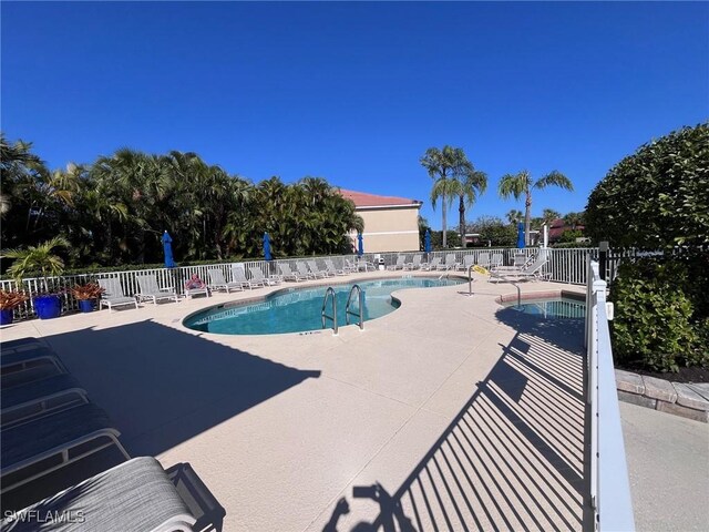 view of pool featuring a patio area