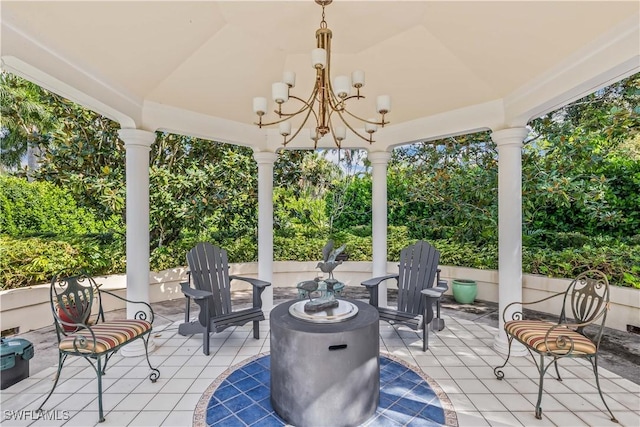 view of patio / terrace with a gazebo