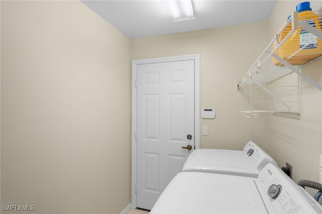 laundry room featuring washer and dryer