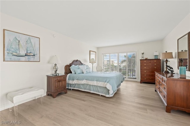 bedroom featuring light hardwood / wood-style floors