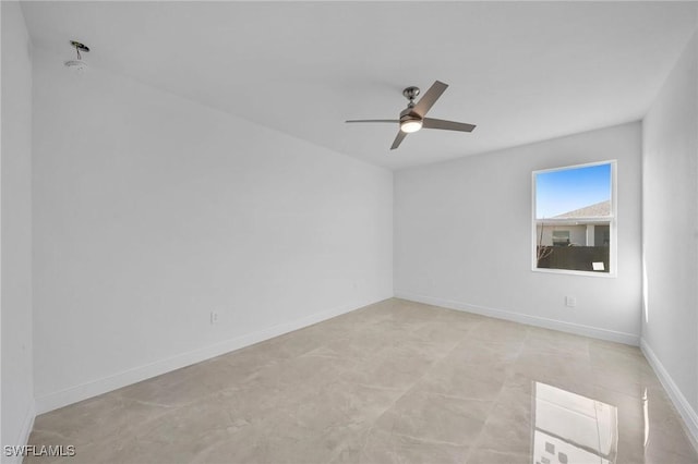 unfurnished room featuring ceiling fan